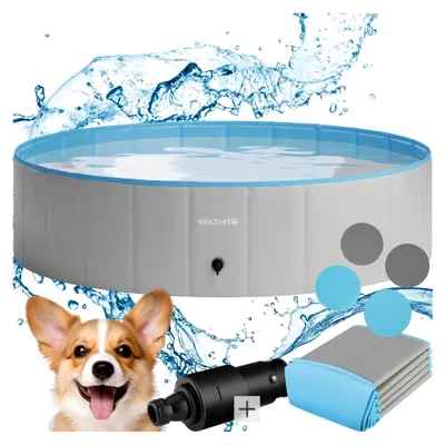 Produktbild von Schwimmbecken, nutzbar als Planschbecken oder Bällebad für Hunde, faltbare Badewanne, Hundepool, Hundewanne, Aufstellpool, Hundebadewanne, Bällebad für Hunde - 120cm ⌀