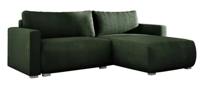 Produktbild von E-ZIMPAZ Ecksofa IMPERIAL 185x266 cm, Grün PS14, L-Form, Sofa mit Schlaffunktion, Polsterecke, Wohnlandschaft, Couch, Schlafsofa, Cordstoff