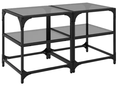 Produktbild von Set aus 2 modernen Couchtischen mit Glasplatte