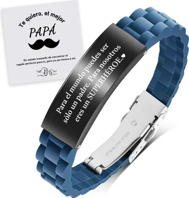 Produktbild von Herrenarmband mit Gravur Te quiero el mejor PAPÁ Geschenk für Papa Edelstahl