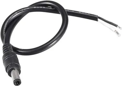 Immagine prodotto di Set di cavi di collegamento CC con connettore da 5,5 mm x 2,5 mm, 10 A, 18 AWG, lunghezza 30 cm, confezione da 5 pezzi