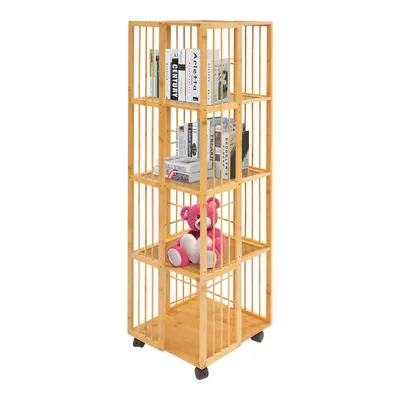 Produktbild von Drehbares Bücherregal, Bücherregal, 5-stufiges mobiles Bücherregal, Bücherregal mit offenem Designregal