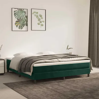 Immagine prodotto di Letto a molle con materasso verde scuro 180x200 cm in velluto