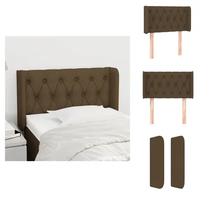 Produktbild von vidaXL Kopfteil mit Ohren Dunkelbraun 83x16x78/88 cm Stoff -  Kopf- & Fußenden