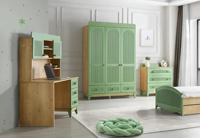 Produktbild von Komplett Jugendzimmer Kinderzimmer Set Kleiderschrank Kommode Schreibtisch 3tlg.