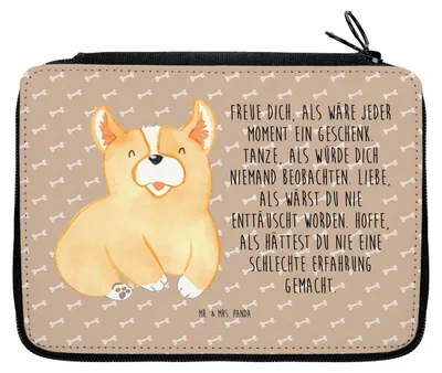 Produktbild von Mr. & Mrs. Panda Bleistiftetui Corgie - Hundeglück - Geschenk, Spruch, Lebensfroh, Federmäppchen, Schlampermäppchen, Federmappe, Corgi, Sprüche, Hund, Etui, Mäppchen