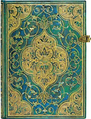 Image de Cahier de notes rigide Chroniques en Turquoise Midi Ligné
