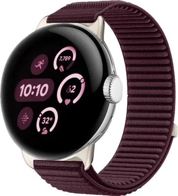Produktbild von Nylon Armband für Google Pixel Watch 4 / 3 / 2 / 1 41mm Klettverschluss Weinrot