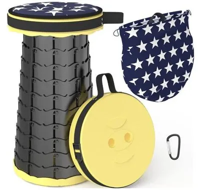 Produktbild von Famanu Klappbare Campinghocker, teleskopisch, leicht, Nylon, für Camping, Angeln, Wandern, Reisen, maximale Belastung 200 kg