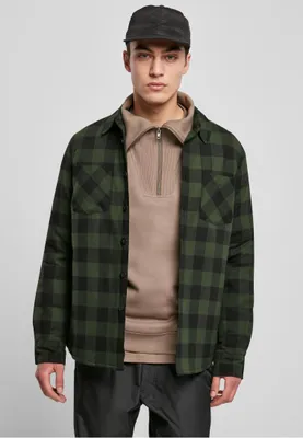 Obrázok produktu pre Pánska košeľa Urban Classics Padded Check Flannel Shirt black/forest - S
