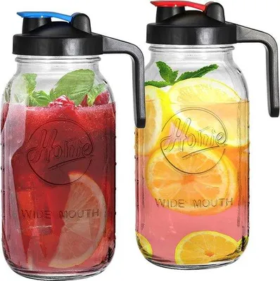 Immagine prodotto di Famanu, brocca per acqua da 1,9 litri con manico e coperchio - confezione da 2