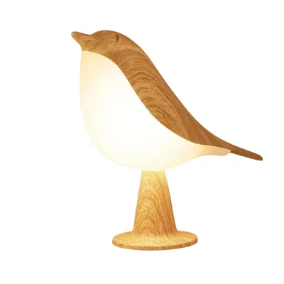 Productafbeelding van Draadloze, oplaadbare vogelvormige lamp met aanraakbediening en 3 LED-kleuren