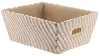 Produktbild von Ankleidekorb aus rippensamt l20,5xp26xh10,5 cm - taupe - Tendance