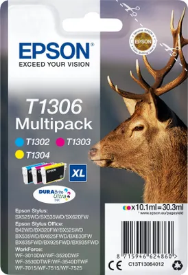 Produktbild von Epson Stag Multipack 3 Farben T1306 DURABrite Ultra Ink