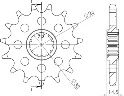 Immagine prodotto di Pignone Passo 630 - Z 15 Denti (Dis.20601)