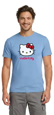 Produktbild von Spreadshirt Hello Kitty Klassisch Mit Schriftzug Männer T-Shirt, L, Carolina Blue