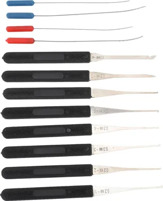 Image de 12 pièces Kit d'extraction de clé brisée - 0,2-0,4 mm Kit d'extraction de clé pour la réparation et l'entretien des serrures
