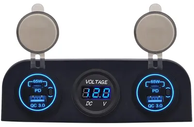Produktbild von ProRide 12V USB-Autolader 4 Ports – 65W QC3.0 P19172 mit Voltmeter