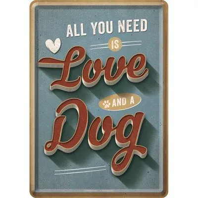 Immagine prodotto di Nostalgic-Art - Cartolina di latta - PawSign - Love Dog
