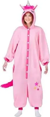 Produktbild von Mom Einhorn Kigurumi-kostüm Mit Kapuze Und Schwanz Für Herren Rosa S-M Rosa S-M