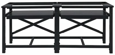 Image de vidaXL Socle pour machine à laver, 2 pièces, noir, 120 x 56 x 52 cm, acier