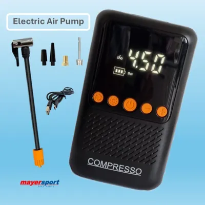 Produktbild von COMPRESSO smarte elektrische Luftpumpe bis 10,5 bar mit Powerbank, Akku, Autostopp, USB-C, für Fahrrad, Motorrad, Auto, Bälle, LUMA  - von mayersport