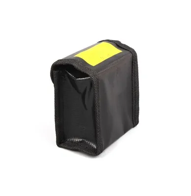 Produktbild von Sicherheitstasche für Lipo Batterien, 1 Stück, flammhemmendes und explosionsgeschütztes Material, Größe 80 x 45 x 80 mm | Doppelakku DJI Spark RC Akku