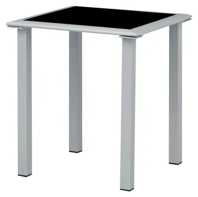 Produktbild von Gartentisch Schwarz und Silber 41x41x45 cm aus Stahl und Glas