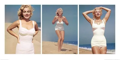 Produktbild von Kunstdruck Marilyn Monroe Beach Triptych 100x50cm