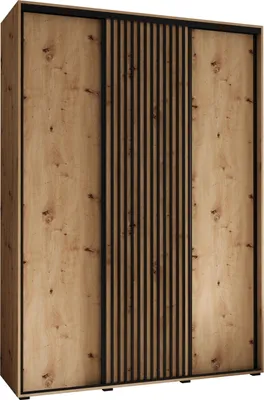 Produktbild von MEBLE KRYSPOL Sapporo 1 Schrank mit 3 Schiebetüren - 205,2x180x45 cm - Artisan Artisan Schwarz