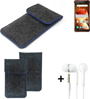 Produktbild von K-S-Trade Handy Schutz Hülle kompatibel mit Blackview BV6600 Schutzhülle Handyhülle Filztasche Pouch Tasche Case Sleeve Filzhülle dunkelgrau,