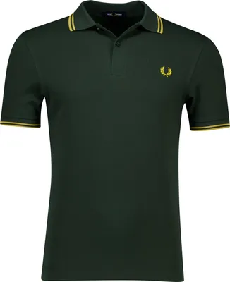 Produktbild von Fred Perry Polo dunkelgrün zweifarbig einfarbig