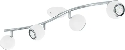 Produktbild von EGLO LED Deckenlampe Bimeda, 4 flammige Deckenleuchte, Deckenstrahler aus Metall in Weiß und Chrom, Wohnzimmerlampe, Spots inkl. GU10, warmweiß