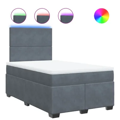 Produktbild von Boxspringbett mit Matratze Dunkelgrau 120x200 cm Samt