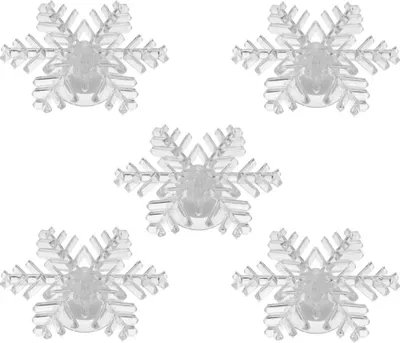 Produktbild von 5pcs Schneeflockenfensterlichter mit Saugnapfbecher farbenfrohe LED fr Weihnachtsfeier Wanddekoration