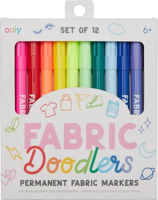 Zdjęcie produktu dla Doodlery do tkanin Trwałe markery tekstylne - zestaw 12 sztuk
