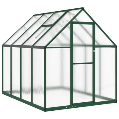 Produktbild von Gewächshaus mit Fundamentrahmen Grün 224x169x195 cm Aluminimum