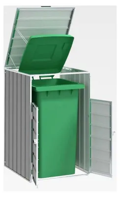 Produktbild von Mülltonnenbox für 1 Tonne Grau 72x81x115 cm aus Stahl