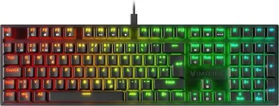 Productafbeelding van USB Gaming Toetsenbord met RGB Achtergrondverlichting en Mechanische Schakelaars - Duitse Lay-out voor PC/MAC/Android