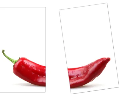 Produktbild von Spritzschutz Herdabdeckplatte Schneidebrett aus Glas Eine Chilischote 2-Teilig (60x52cm)