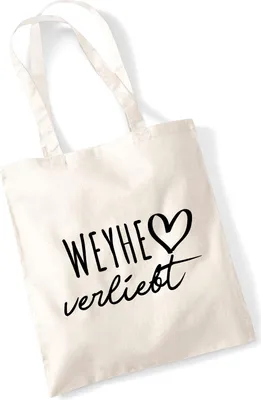 Produktbild von Huuraa Jutebeutel Weyhe verliebt 10 Liter Natural Baumwolle Tasche Geschenkidee