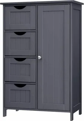 Produktbild von Songmics Badezimmerschrank mit 4 Schubladen und Tür Grau