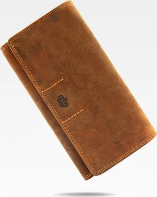 Produktbild von Damen Geldbörse aus Büffelleder mit RFID Schutz | Großes Portemonnaie mit vielen Kartenfächern | Geldtasche mit Druckknopfverschluss