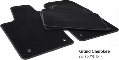 Produktbild von Fußmatten für Grand Cherokee (Facelift ab 2013) Matten Set in Original Qualität Velours 4-teilig Schwarz