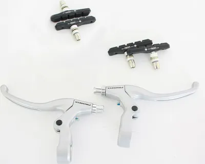 Produktbild von Bremsen Set Promax Griffe silber Beläge Fahrradbremse Bremsbeläge Neu