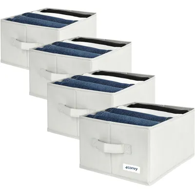 Obrázek produktu pro 4CONVY Organizér na kalhoty do šatny – organizér do skříně – organizér do zásuvek – úložné boxy s 5 přihrádkami – skládací úložný box na oblečení – organizér do šatny – 4 kusy