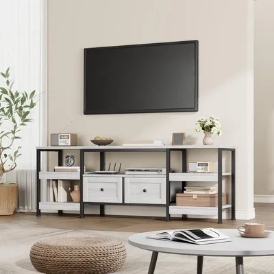 Produktbild von TV-Möbel im Industriestil - 160 x 40 x 65 cm - Metall und Holz - Möbel für das Wohnzimmer