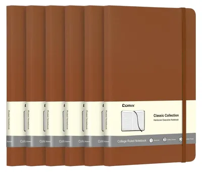 Produktbild von Notizbuch A5 liniert Hardcover 120 Blatt Braun mit Innentasche und Gummiband
