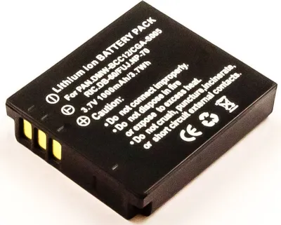 Produktbild von Akku für Panasonic LUMIX DMC-FX150 Li-Ion 3,7 Volt 750 mAh schwarz.