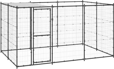 Produktbild von Outdoor-Hundezwinger mit Überdachung Stahl 7,26 m²